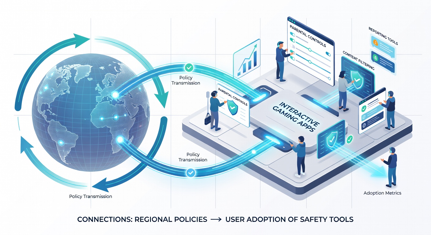 Data charts showing safety tool adoption rates linked to regional regulations
