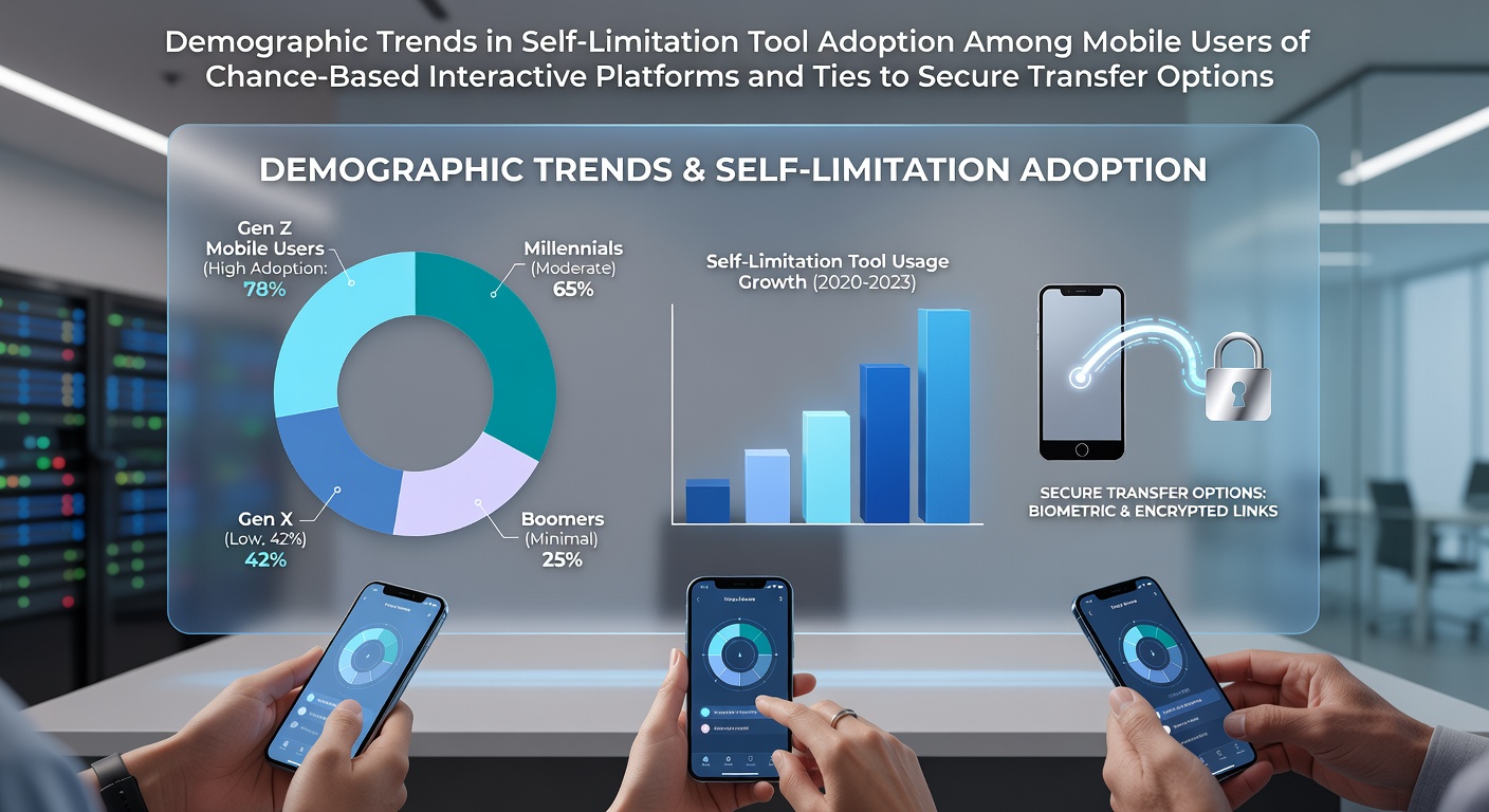 Mobile users engaging with self-limitation features on chance-based interactive platforms alongside secure payment interfaces