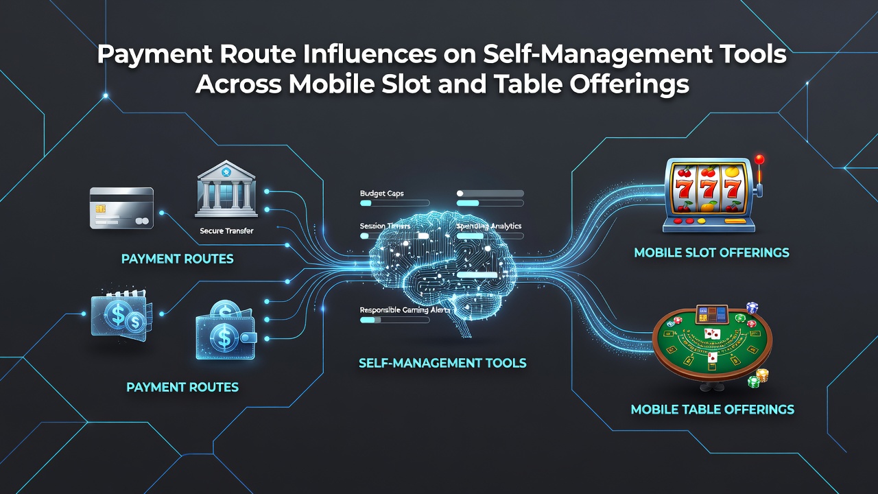 Infographic showing correlations between payment methods and self-management tool usage rates in mobile gaming