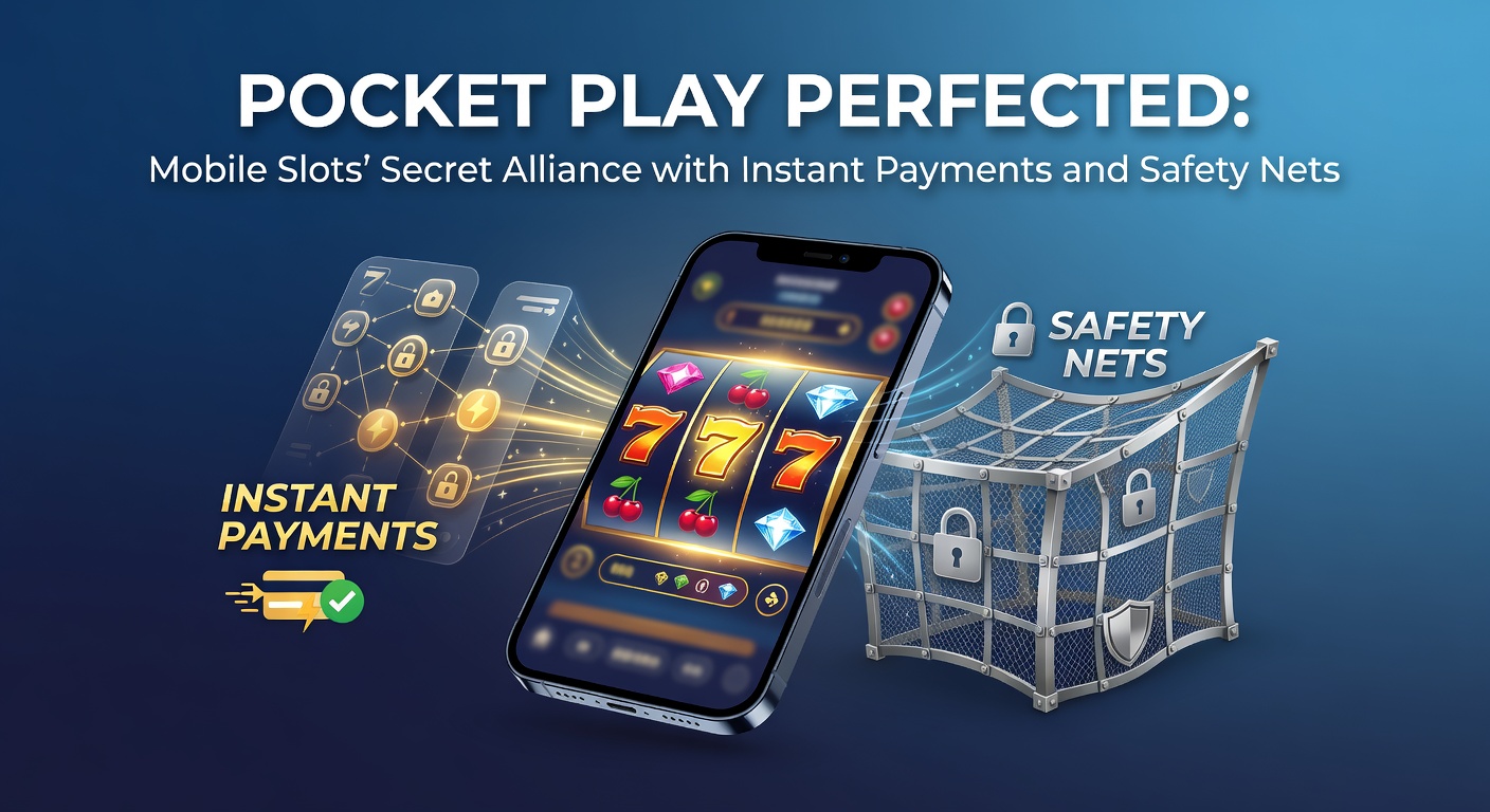 A smartphone screen displaying vibrant mobile slot games alongside instant payment notifications and security lock icons, illustrating seamless pocket play.