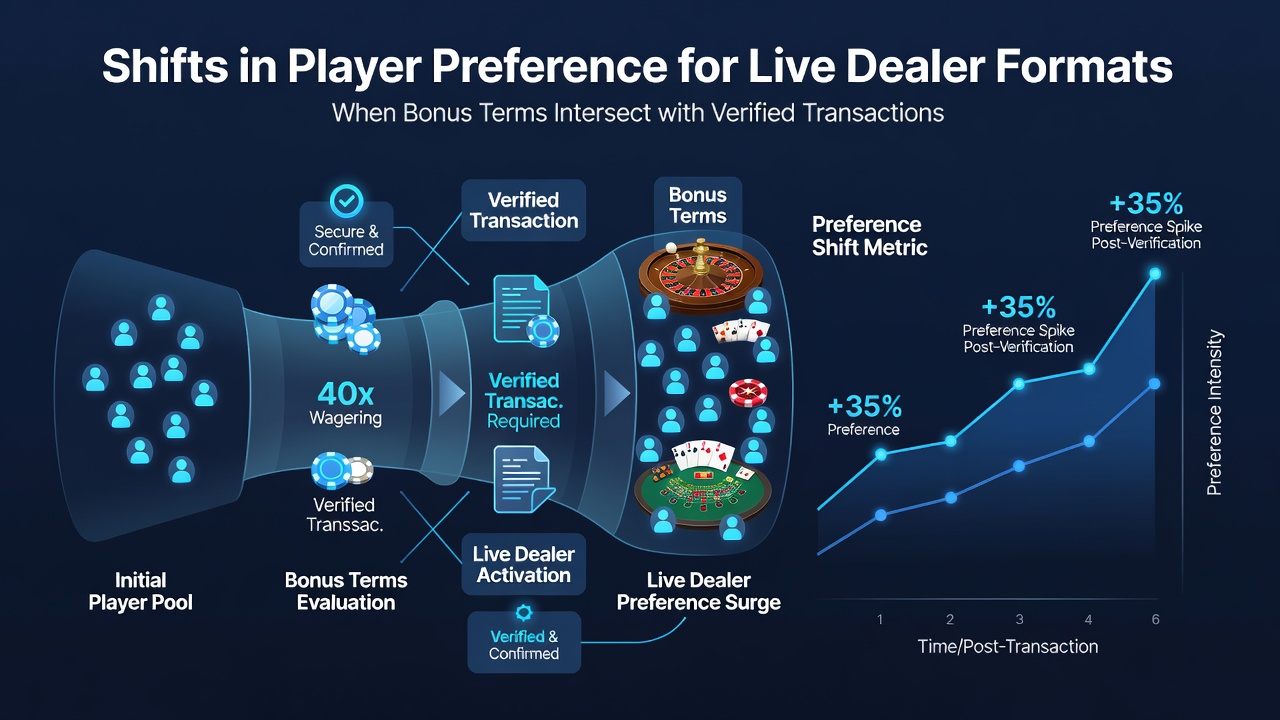 Player dashboard displaying voluntary exclusion toggles alongside live dealer game selections and transaction logs