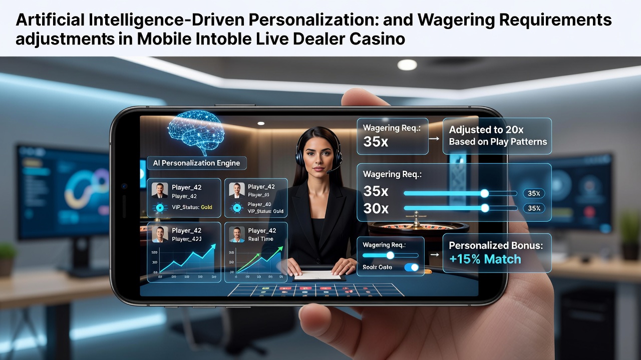 Mobile live dealer interface showing AI personalization elements and wagering adjustments